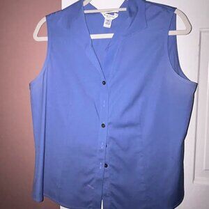 Talbots Bright Blue Sleeveless Dress shirt